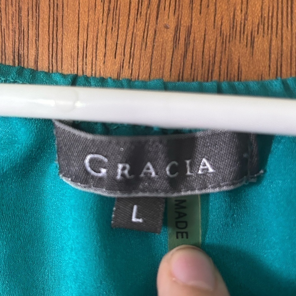 Garcia blue peacock feather bow strapless romper size L - Picture 9 of 11